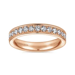 Discount Gabriel & Co. Romana - 14K Rose Gold Channel Set Diamond Eternity Band - 0.95 ct