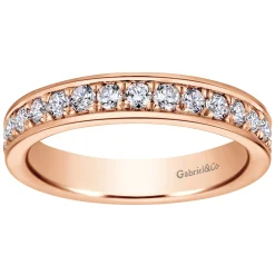 Discount Gabriel & Co. Romana - 14K Rose Gold Channel Set Diamond Eternity Band - 0.95 ct