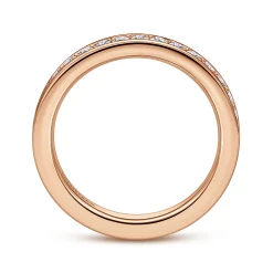 Best Gabriel & Co. Romana - 14K Rose Gold Channel Set Diamond Eternity Band - 0.7 ct