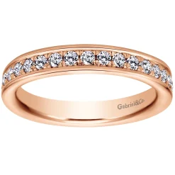 Best Gabriel & Co. Romana - 14K Rose Gold Channel Set Diamond Eternity Band - 0.7 ct