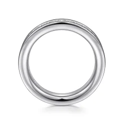 New Gabriel & Co. Romana - 14K White Gold Channel Prong Diamond Anniversary Band - 0.5 ct