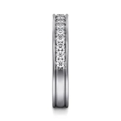 Gabriel & Co. Romana - 14K White Gold Channel Prong Diamond Anniversary Band - 0.35 ct