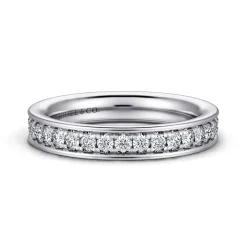 Gabriel & Co. Romana - 14K White Gold Channel Prong Diamond Anniversary Band - 0.35 ct