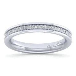 Online Gabriel & Co. Romana - 14K White Gold Channel Prong Diamond Anniversary Band - 0.13 ct