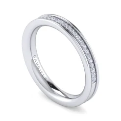 Online Gabriel & Co. Romana - 14K White Gold Channel Prong Diamond Anniversary Band - 0.13 ct