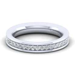 Hot Gabriel & Co. Romana - 14K White Gold Channel Prong Diamond Anniversary Band - 0.25 ct