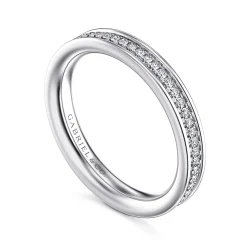 Online Gabriel & Co. Romana - 14K White Gold Channel Prong Diamond Anniversary Band - 0.2 ct