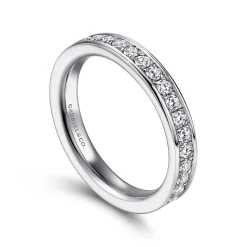 Hot Gabriel & Co. Romana - 14K White Gold Channel Set Diamond Eternity Band - 0.75 ct