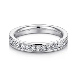 Hot Gabriel & Co. Romana - 14K White Gold Channel Set Diamond Eternity Band - 0.75 ct