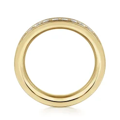 New Gabriel & Co. Romana - 14K Yellow Gold Channel Prong Set Diamond Eternity Band - 1 ct
