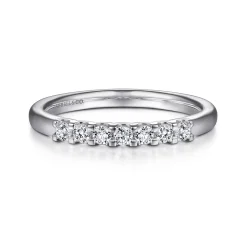 Hot Gabriel & Co. Ronda - 14K White Gold Round 7 Stone Diamond Anniversary Band - 0.23 ct