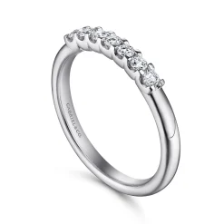 Hot Gabriel & Co. Ronda - 14K White Gold Round 7 Stone Diamond Anniversary Band - 0.23 ct
