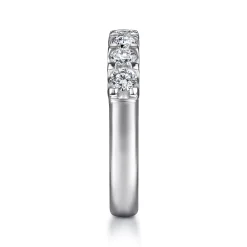 New Gabriel & Co. Ronda - 14K White Gold Round 7 Stone Diamond Anniversary Band - 0.75 ct