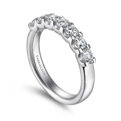 New Gabriel & Co. Ronda - 14K White Gold Round 7 Stone Diamond Anniversary Band - 0.75 ct