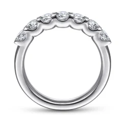 Online Gabriel & Co. Ronda - 14K White Gold Round 7 Stone Diamond Anniversary Band - 1 ct