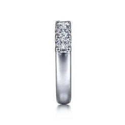 Clearance Gabriel & Co. Ronda - 14K White Gold 7 Stone Shared Prong Round Diamond Anniversary Band - 1.35 ct