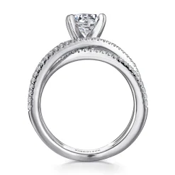 Outlet Gabriel & Co. Ronny - 14K White Gold Round Diamond Engagement Ring