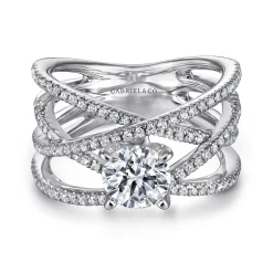 Outlet Gabriel & Co. Ronny - 14K White Gold Round Diamond Engagement Ring