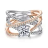 Online Gabriel & Co. Ronny - 14K White-Rose Gold Round Diamond Engagement Ring