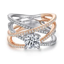 Online Gabriel & Co. Ronny - 14K White-Rose Gold Round Diamond Engagement Ring