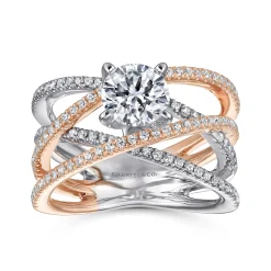 Online Gabriel & Co. Ronny - 14K White-Rose Gold Round Diamond Engagement Ring