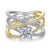 Online Gabriel & Co. Ronny - 14K White-Yellow Gold Round Diamond Engagement Ring