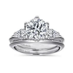 Clearance Gabriel & Co. Rosario - 14K White Gold Diamond Engagement Ring
