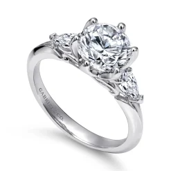 Clearance Gabriel & Co. Rosario - 14K White Gold Diamond Engagement Ring