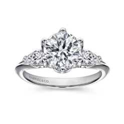 Clearance Gabriel & Co. Rosario - 14K White Gold Diamond Engagement Ring