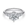 New Gabriel & Co. Rosario - 18K White Gold Three Stone Round Diamond Engagement Ring