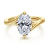 Hot Gabriel & Co. Rosette - 14K Yellow Gold Compass Prong Bypass Oval Diamond Engagement Ring