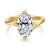 Gabriel & Co. Rosette - 14K Yellow Gold Compass Prong Bypass Oval Diamond Engagement Ring