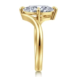 Discount Gabriel & Co. Rosette - 14K Yellow Gold Compass Prong Bypass Marquise Shape Diamond Engagement Ring
