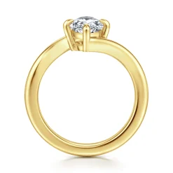 Discount Gabriel & Co. Rosette - 14K Yellow Gold Compass Prong Bypass Marquise Shape Diamond Engagement Ring