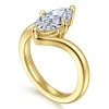Discount Gabriel & Co. Rosette - 14K Yellow Gold Compass Prong Bypass Marquise Shape Diamond Engagement Ring