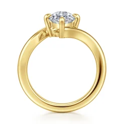 Discount Gabriel & Co. Rosette - 14K Yellow Gold Compass Prong Bypass Marquise Shape Diamond Engagement Ring
