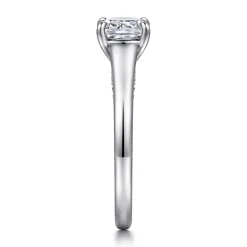 Hot Gabriel & Co. Rosey - 14K White Gold Cushion Cut Diamond Engagement Ring