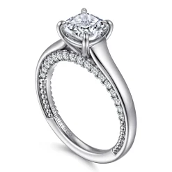 Hot Gabriel & Co. Rosey - 14K White Gold Cushion Cut Diamond Engagement Ring