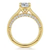 Sale Gabriel & Co. Rosey - 14K Yellow Gold Cushion Cut Diamond Engagement Ring