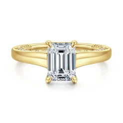 Sale Gabriel & Co. Rosey - 14K Yellow Gold Emerald Cut Diamond Engagement Ring