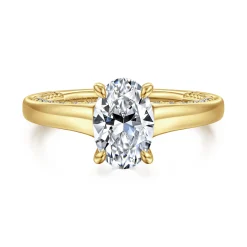 Sale Gabriel & Co. Rosey - 14K Yellow Gold Oval Diamond Engagement Ring