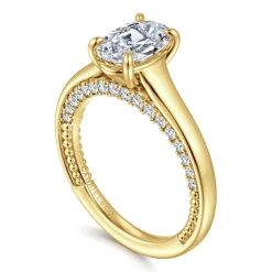 Sale Gabriel & Co. Rosey - 14K Yellow Gold Oval Diamond Engagement Ring