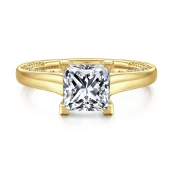 Gabriel & Co. Rosey - 14K Yellow Gold Princess Cut Diamond Engagement Ring