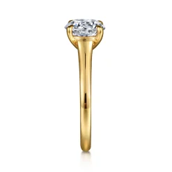 Best Gabriel & Co. Rosey - 14K Yellow Gold Round Diamond Engagement Ring