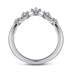 Discount Gabriel & Co. Rouix - 14K White Gold Curved Diamond Anniversary Band - 0.17 ct