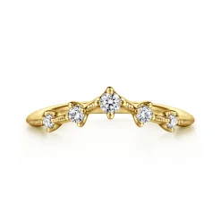 Discount Gabriel & Co. Rouix - 14K Yellow Gold Curved Diamond Anniversary Band - 0.17 ct
