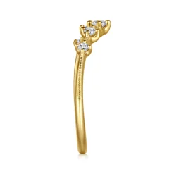 Discount Gabriel & Co. Rouix - 14K Yellow Gold Curved Diamond Anniversary Band - 0.17 ct