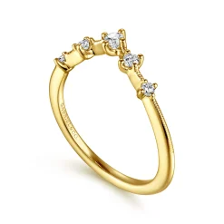 Discount Gabriel & Co. Rouix - 14K Yellow Gold Curved Diamond Anniversary Band - 0.17 ct