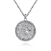 Online Gabriel & Co. Round 925 Sterling Silver St. Christopher Protect Us Pendant with Twisted Rope Frame