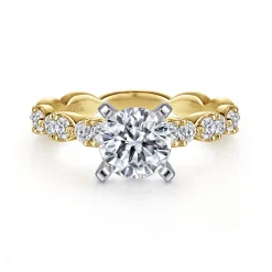 Online Gabriel & Co. Rowan - 14K White-Yellow Gold Round Diamond Engagement Ring